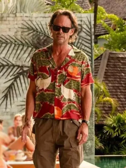 The White Lotus S03 Walton Goggins Crane-Printed Aloha Shirt