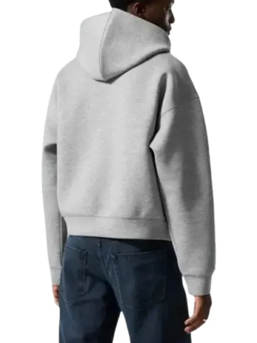 Weekday Simon Scuba Zip Grey Hoodie