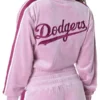 Women LA Dodgers Velour Pink Tracksuit