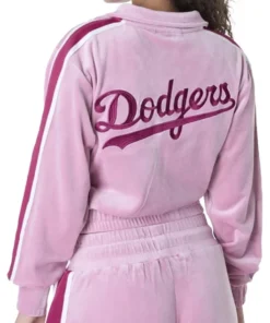 Women LA Dodgers Velour Pink Tracksuit