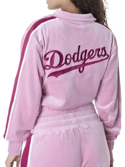 Women LA Dodgers Velour Pink Tracksuit