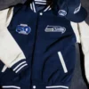 50th Season Seattle Seahawks Blue White Varsity Jacket