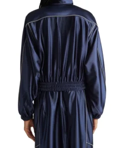 Scarlett Johansson Track Blue Jacket