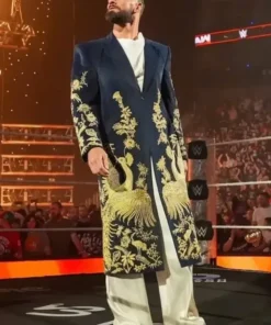 WWE RAW Seth Rollins Golden Peacock Coat