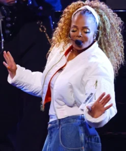 American Music Awards 2025 Janet Jackson Cropped Jacket White
