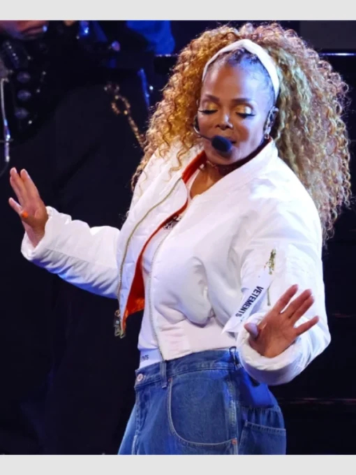 American Music Awards 2025 Janet Jackson Cropped Jacket White