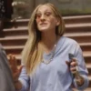 And Just Like That S03 Sarah Jessica Parker Blue V Neck Sweatshirt