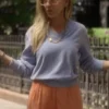 And Just Like That S03 Sarah Jessica Parker V Neck Sweatshirt Blue