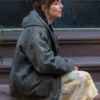 Materialists 2024 Dakota Johnson Grey Hooded Jacket