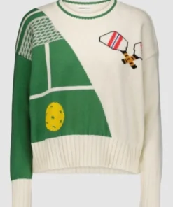 Sweet Magnolias S4 Heather Headley Pickleball Green And White Sweater