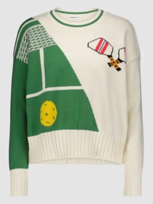 Sweet Magnolias S4 Heather Headley Pickleball Green And White Sweater