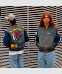 Tern x WinRAR Grey and Blue Varsity Jacket