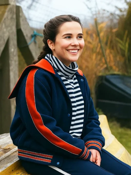 Billie Such Brave Girls Season 2 Lizzie Davidson Blue Varsity Jacket