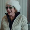 Nine Perfect Strangers Christine Baranski Bomber Cream Jacket
