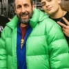 Adam Sandler Green Puffer Jacket