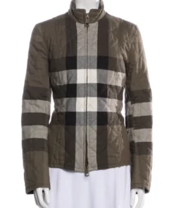 Katie Lowes The Hunting Wives Plaid Quilted Jacket