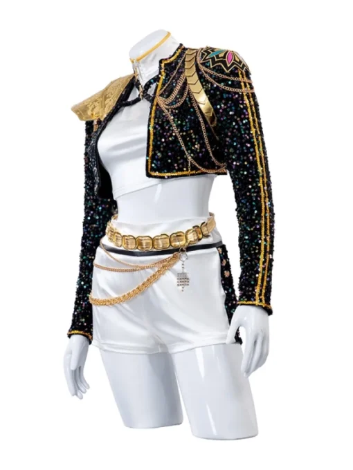 Kpop Demon Hunters Rumi Golden Black Dance Outfit Cosplay Costume 2025