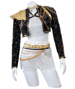 Kpop Demon Hunters Rumi Golden Black Dance Outfit Cosplay Costume
