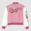 LA Dodgers Floral Varsity Pink Jacket