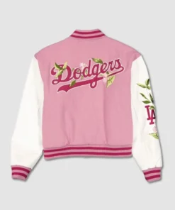LA Dodgers Floral Varsity Pink Jacket