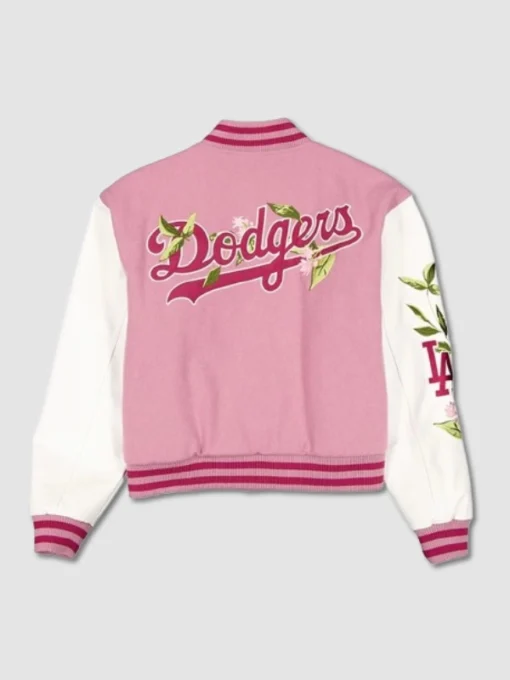 LA Dodgers Floral Varsity Pink Jacket