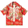 Platonic S02 Seth Rogen Skeleton Print Red Shirt