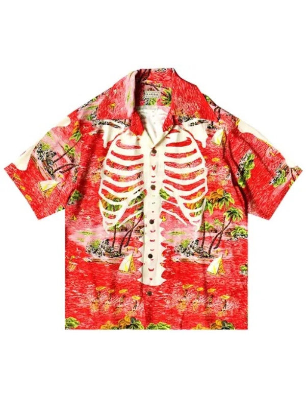 Platonic S02 Seth Rogen Skeleton Print Red Shirt