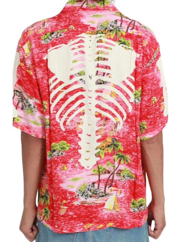 Platonic S2 Seth Rogen Skeleton Print Red Shirt