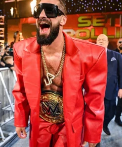 Raw 2025 Seth Rollins Leather Coat