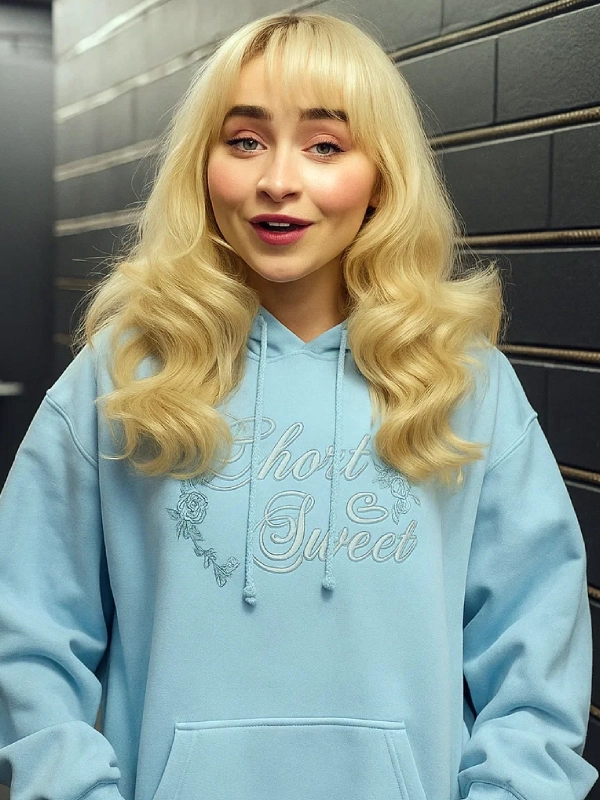Sabrina Carpenter Short Sweet Blue Hoodie