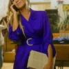 Sarah Parker And Just Like That S03 Purple Coat