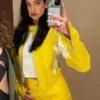 SpongeBob Dua Lipa Yellow Leather Jacket