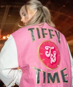Tiffany Stratton Pink Varsity Jacket