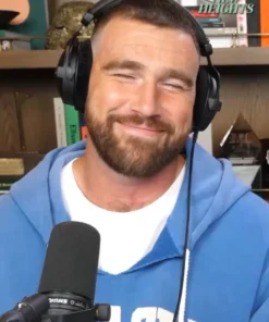 Travis Kelce Miracle Cut Off Blue Hoodie