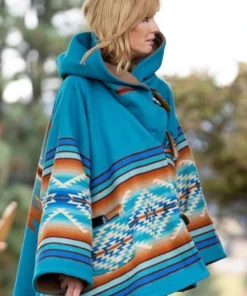 Yellowstone Beth Blue Poncho Coat