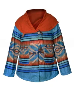 Yellowstone Beth Dutton Blue Hooded Poncho Style Coat