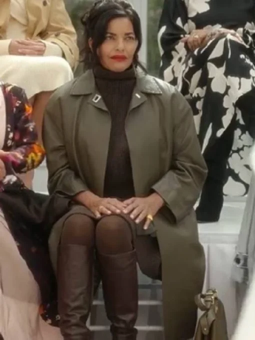 And Just Like That S3 Sarita Choudhury Leather Coat