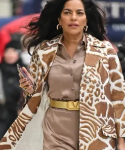 And Just Like That Season 2 Sarita Choudhury Jacquard Coat