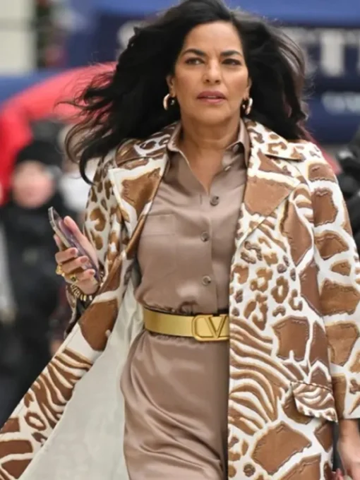 And Just Like That Season 2 Sarita Choudhury Jacquard Coat