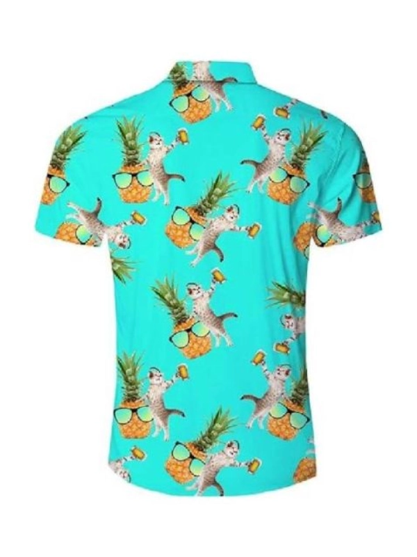 House of Cats Ivo Graham Cats Pineapple Print Shirt