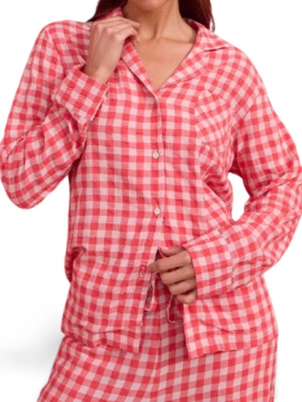 Leanne Morgan TV Series Leanne 2025 Leanne Murphy Gingham Checked Pajamas Set Red