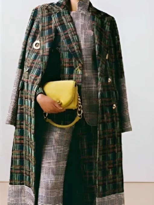 Nicole Ari Parker And Just Like That S03 Multicolored Textured Tweed Coat