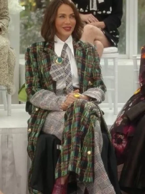 Nicole Ari Parker TV Series And Just Like That Season 3 Lisa Todd Wexley Plaid Coat