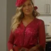 Sarah Jessica Parker TV Series And Just Like That Season 3 Carrie Bradshaw Sequin V Neck Cardigan Pink