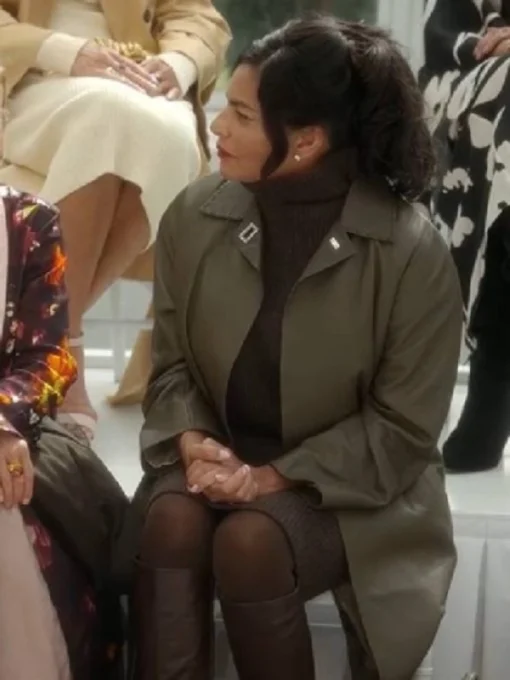 Sarita Choudhury TV Series And Just Like That Season 3 Seema Patel Leather Coat