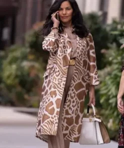 Seema Patel And Just Like That S02 Sarita Choudhury Jacquard Coat