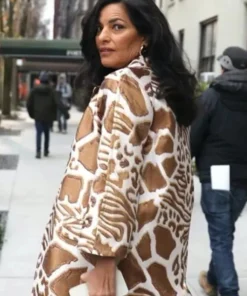 Seema Patel And Just Like That Sarita Choudhury Jacquard Coat