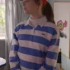 Sophie Grace TV Series The Baby Sitters Club Season 2 Kristy Thomas Stripe Rugby T Shirt Blue White