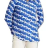 The Today Show 2025 Daryn Carp Horse Print Silk Blue and White Shirt